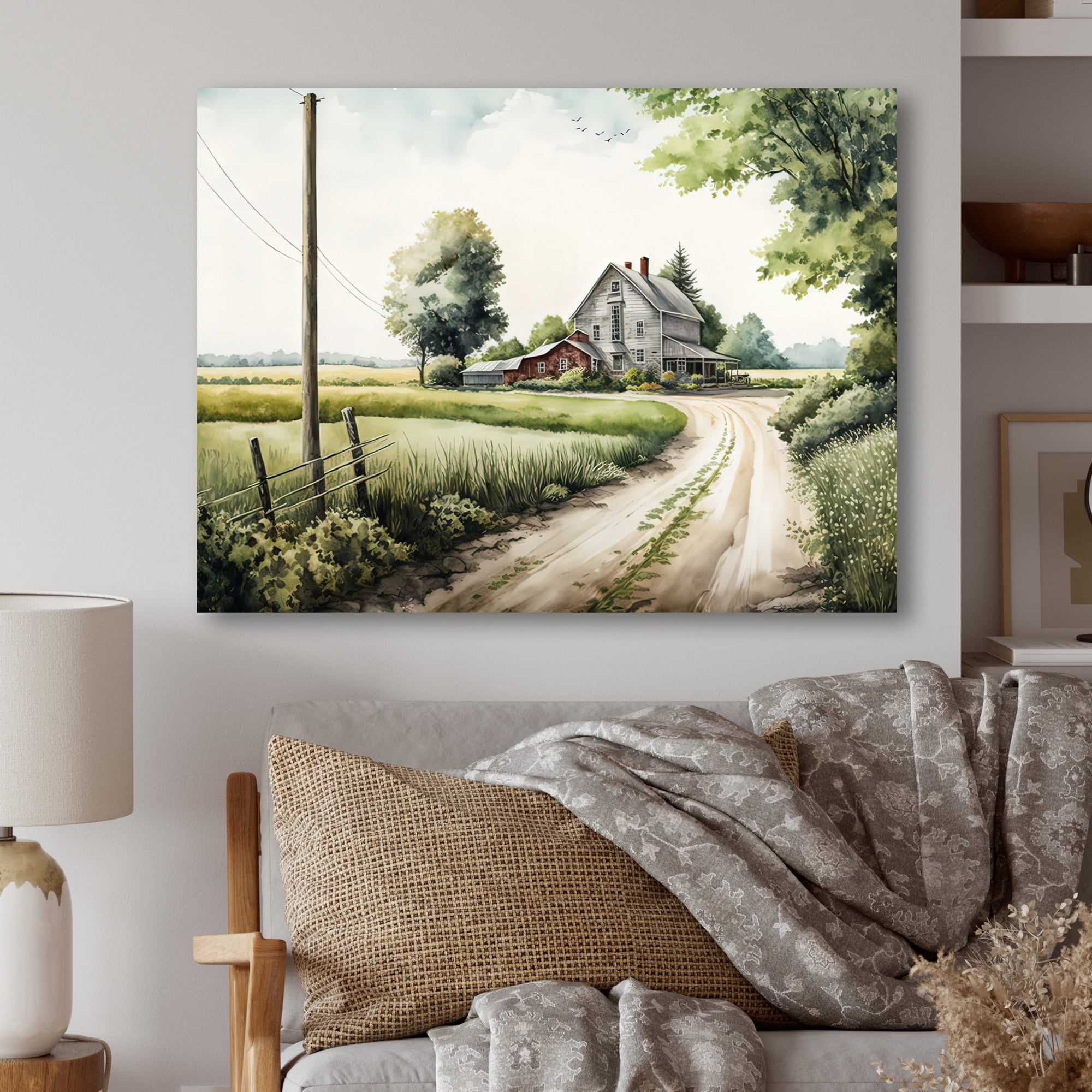 Designart Beautiful Barn In Spring V Canvas Wall Art