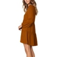 thumbnail image 3 of Robe Tunique d'Été pour Femme à Col en V, Décontractée, Ample et Fluide, Coupe Évasée, 3 of 5