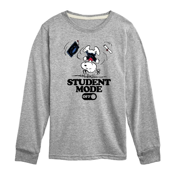 Peanuts - Snoopy Flipping - Student Mode Off - Toddler & Youth Long Sleeve Graphic T-Shirt