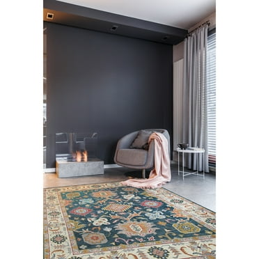 EORC Charcoal Traditional Classic Colorful Oushak Classic Area Rug