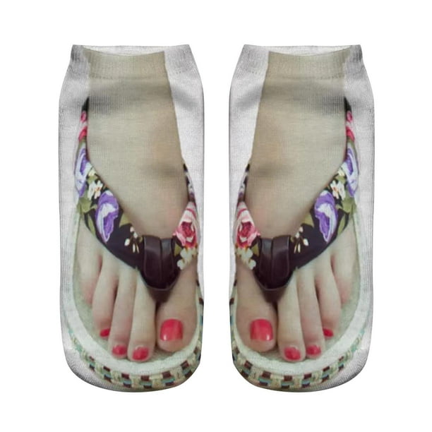 Calcetines Chanclas de mujer Calcetines estampados Calcetines de dacrón para mujer