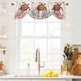 thumbnail image 4 of Brown Sea Turtles Tie Up Valances Curtain, Adjustable Kitchen Summer Ocean Marine Life Red Corals Shells Valances for Windows Decor, Rod Pocket Short Curtains Set for Bedroom/Bathroom, 60"x18", 4 of 9