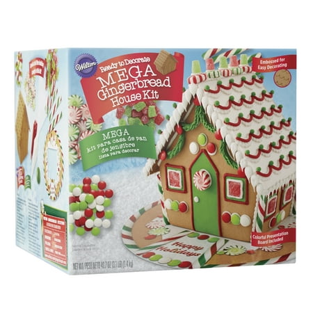 Wilton Ready-to-Decorate Mega Gingerbread House Decorating Kit, Pre-Assembled