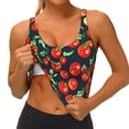 thumbnail image 3 of Uemuo Tomatoes Pattern Women's Sports Bra - High Impact Support, Breathable, and Comfortable Athletic Bra for Running, Yoga, and Workouts, 3 of 9