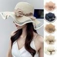 thumbnail image 1 of Meidiya Womens Big Bowknot Straw Hat Large Floppy Foldable Roll up Beach Cap Sun Hat UPF 50+, 1 of 7