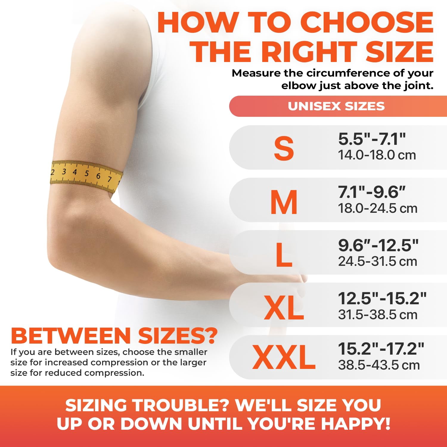 DR. BRACE® Elite Elbow Brace Support, Breathable Elbow Compression Sleeve with Gel Pad for Golfer's, Tennis Elbow & Tendonitis Treatment & Pain Relief 2024 (Grey-Orange, X-Large)