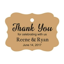 100 PCS Custom Wedding Favor Hang Tags Thank you for celebrating Personalized Paper Tags