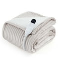 thumbnail image 3 of Cozy Comfort Heated Blanket Electric Twin - Soft Ribbed Flannel, Fast Heating Electric Blanket with 6 Heating Levels & 10 Time Settings, 8 Hours Auto-Off (62x84 inches, Cream), 3 of 7