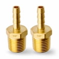 thumbnail image 1 of MAACFLOW Latón 1/4"" Macho NPT a 3/16"" Manguera ID Barb Manguera Adaptador Conector (Paquete de 2), 1 of 5