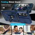 thumbnail image 2 of Military Grade Hybrid Case with Ring Grip and Camera Lens Protector for Samsung Galaxy S25 Edge - Blue, 2 of 5