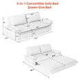 thumbnail image 2 of 73.2" Queen Convertible Pull Out Sofa Bed, 3-in-1 Sleeper Sofa with Pillows, Velvet Loveseat Bed for Living Room, Bedroom, Apartment, Office, Grey, 2 of 9