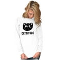thumbnail image 4 of Cattitude Funny Cat Ladies Pet Lovers Women's Long Sleeve T Shirt Brisco Brands M, 4 of 6
