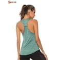thumbnail image 4 of Spencer Women's Workout Tank Tops Casual Sleeveless Racerback Athletic Yoga Tops Quick Dry Sport Shirts for Gym Exercise (M, Green), 4 of 4