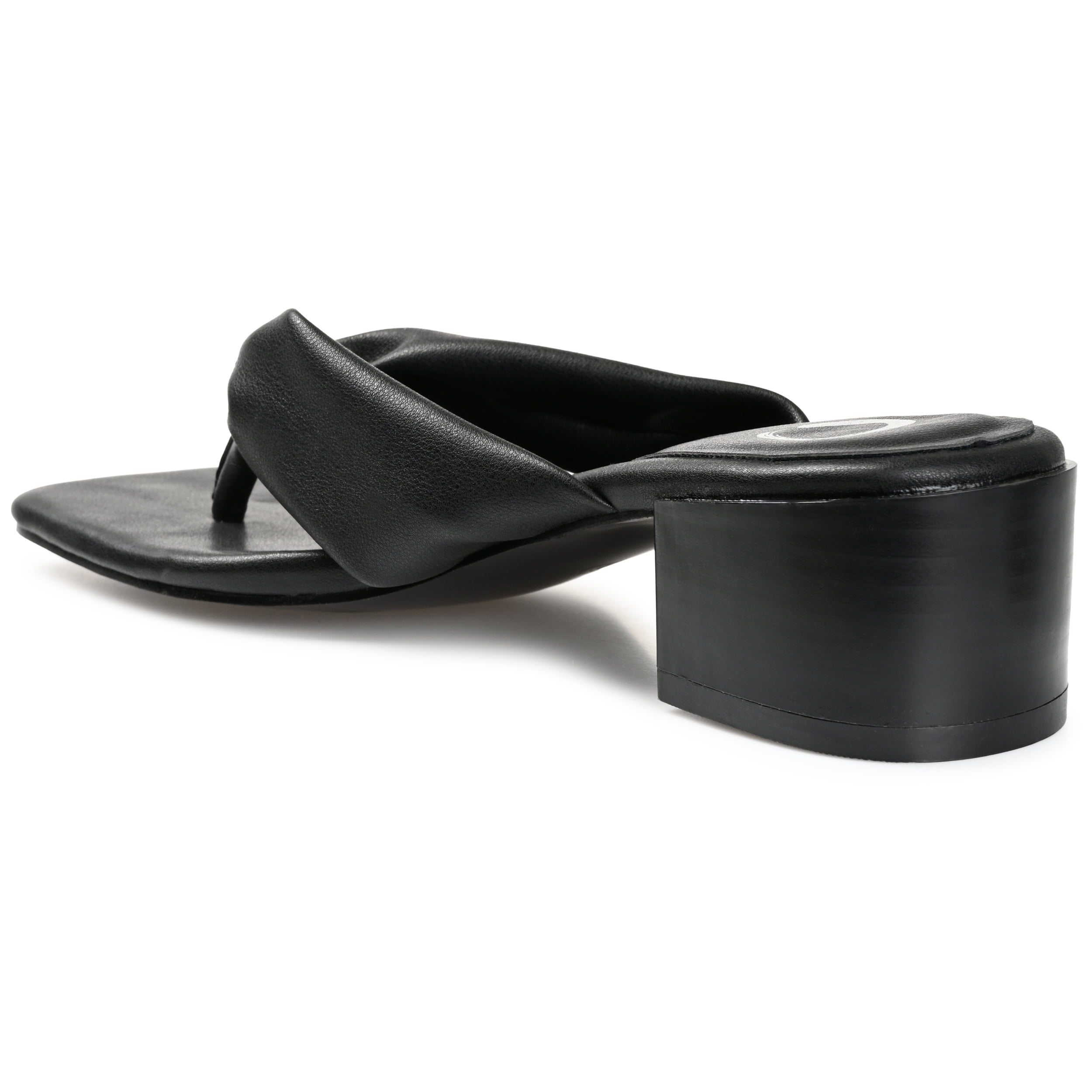 Journee Womens Seelah Low Stacked Heel Flip Flop Dress Sandals