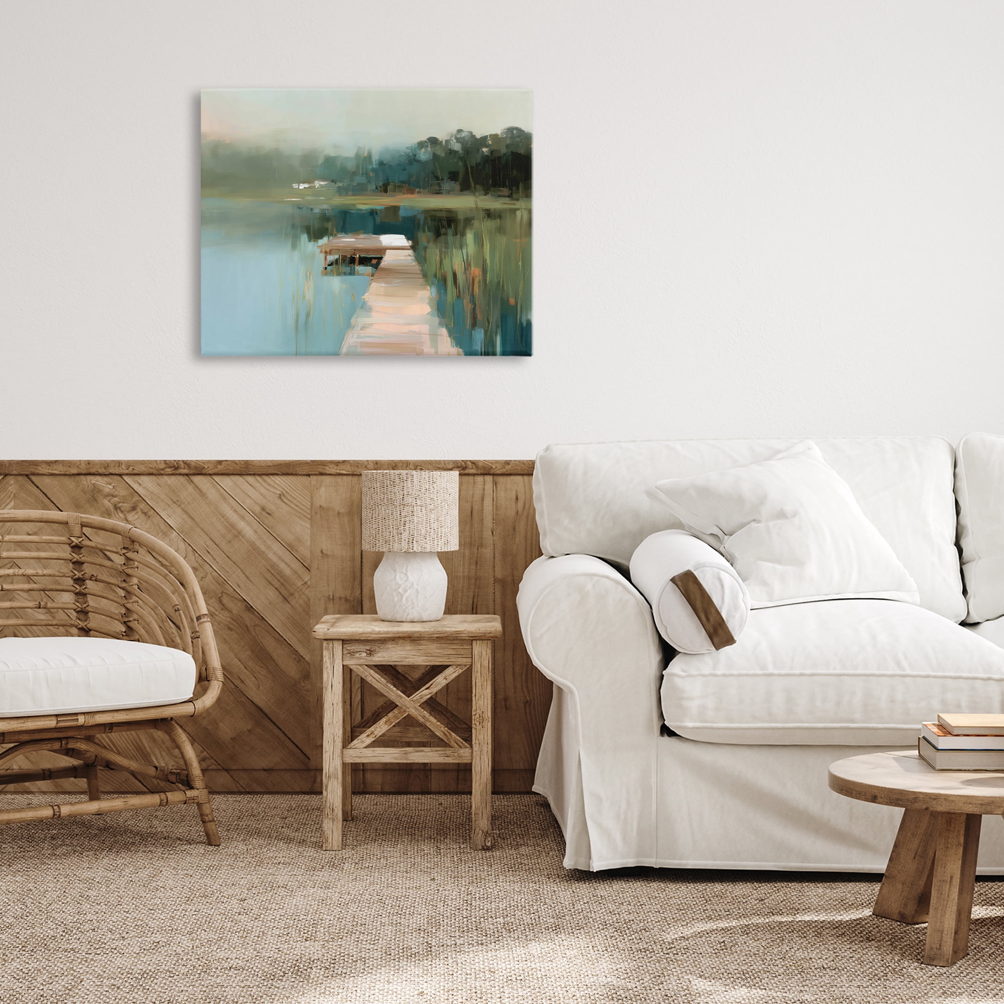 Stupell Industries Marsh Pier Abstraction Canvas Wall Art, design by Kim Curinga
