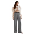 thumbnail image 5 of Women'S High-Waisted Elegant Straight-Cut Business Suit Pants Gray L, 5 of 10