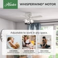 thumbnail image 5 of Hunter 42 inch Indoor Ceiling Fan with LED Lights and Pull Chain - Low Profile Mount White Ceiling Fan, 5 Blades, For Bedroom, Living Room, or Kitchen, Quiet - Crestfield 52152, Fresh White, 5 of 16