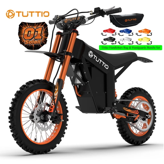TUTTIO Soleil 01 Electric Dirt Bike for Teens Age 13 ,3000W 200N·m High Torque, 21AH Battery, 14"/12" Full Suspension Off-Road Motocross