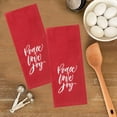 thumbnail image 6 of Winter Wonder Lane Red Kitchen Towel 2-Pack, Peace Love Joy Christmas, 6 of 6