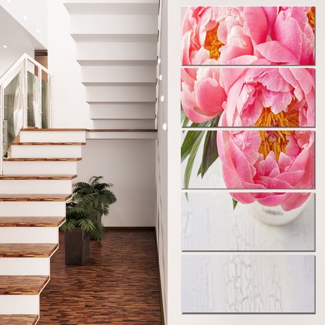 Fleurs de Pivoine Rose en Pleine Floraison - Impression sur Toile