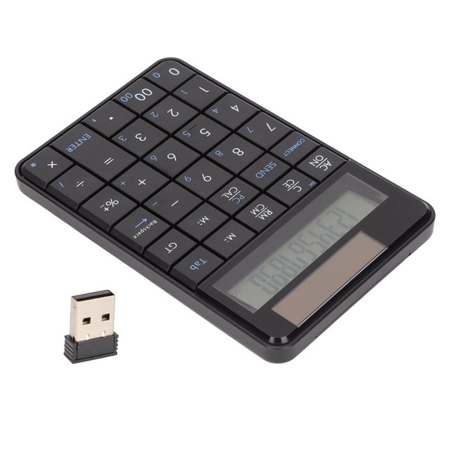 Calculator Number Pad, Ergonomic 29 Keys Portable Mini Financial Accounting USB Number Keyboard With Solar Panel For Office/Home