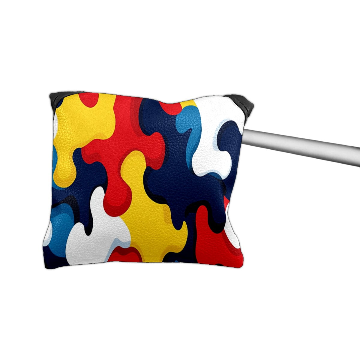 Golf Mallet Putter Cover Premium Leather Waterproof Golf Putter Head Cover with Magnetic Closure Color Puzzle