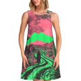 thumbnail image 1 of Fotbe Neon Desert Moon Vestido de Verano sin Mangas para Mujer – Vestido Midi Línea A, Estilo Camiseta Floral, Vestido Playero Casual y Fluido, 1 of 7