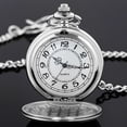 thumbnail image 3 of Minzimin Smooth Pocket Watch Alloy Steel Quartz Roman/Arabic Numerals with 37cm Chain for Father's Day Xmas Best Gifts, 3 of 7