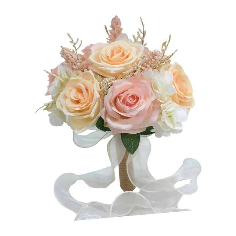 Artificial Wedding Bouquets for Bride Bridal Wedding Throw Bouquet for Party Pink