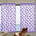 thumbnail image 4 of Butterfly Sheer Curtain Panels for Girls Nursery Bedroom, Toddler Gold Print Linen Textured Farmhouse Rod Pocket Window Drapes 79 Inch for Kids Adult Room, 2 Panels, Purple, 4 of 5