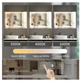 thumbnail image 4 of LED Bathroom Mirror 36x24 inch with Anti-Fog Touch - Frameless Illuminated Wall Mirror for Vanity, Shower, Dressing - Adjustable Brightness, Color Temperature, 4 of 6