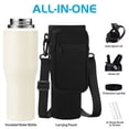 thumbnail image 6 of 40 OZ Water-Bottle Fit Car Cup-Holder - Double Wall Vacuum Insulated Thermal with Lid and Straw, Stainless Steel Tumbler 40oz with Carrying Case, for Travel Drive, 6 of 8