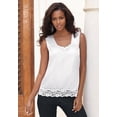 thumbnail image 4 of Roaman's Women's Plus Size Lace Trim Satin Tank, 4 of 6