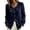 Navy, variant on VJGBEGW Women Velvet Peter Pan Collar Button Down Blouses Long Sleeve oft Velour Shirts Loose Fit Dressy Casual Tops Black L