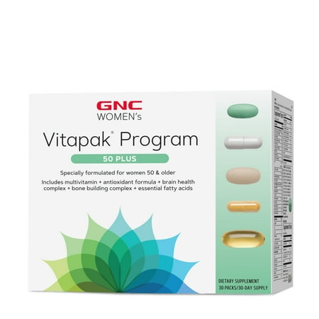 BBD: 08/2026. GNC Ultra Mega Women s 50 Plus Vitapak Program | Full Nutrient System Designed for Women Over 50 | Supports Bone  Eye  and Brain Health | 30 Packs