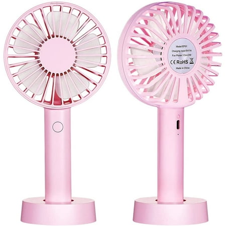 

AAOMASSR 2021 Upgraded Small Desk Mini Fan with Battery Rechargeable Portable Handheld Personal USB Fan with 3 Speed Strong Wind for Outdoor Activity Home Office Eyelash Fan for Make up (Pink)