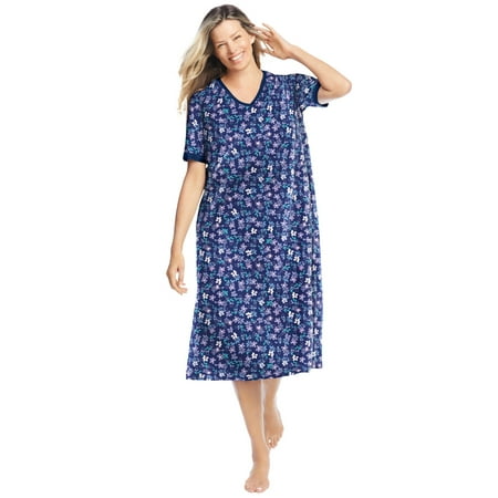 

Dreams & Co. Women s Plus Size Long Print Sleepshirt Nightgown