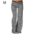 thumbnail image 1 of Pantalones de yoga Jumpingount Pierna ancha con cordón de cintura elástica estampado a rayas para mujer Negro M AP001985-07, 1 of 6