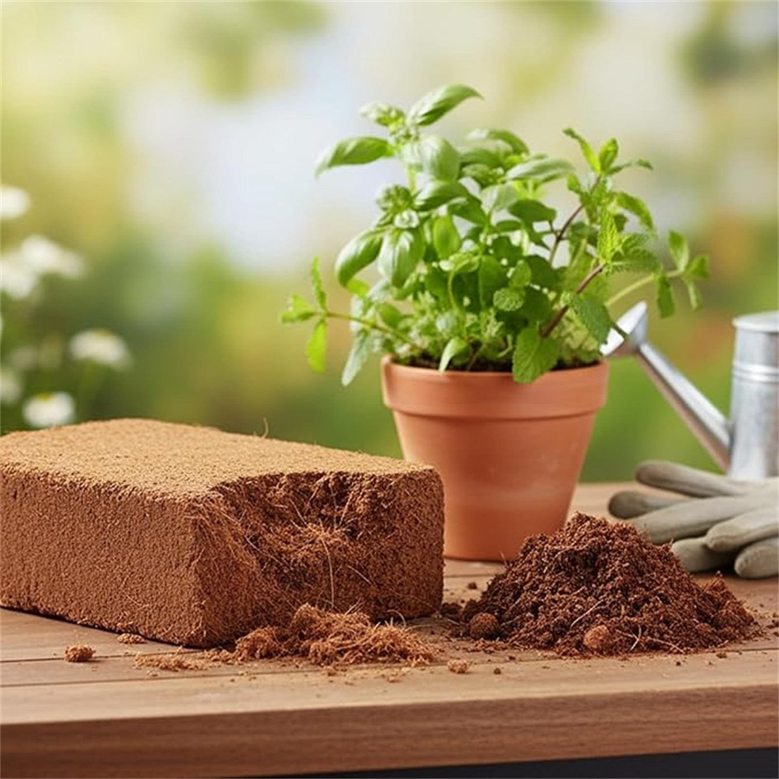 Xheghe Coconuts Brick Organic Soil - Versatile Growing Medium for Vegetables, Flowers & Plants - Ideal for Indoor & Outdoor Gardening