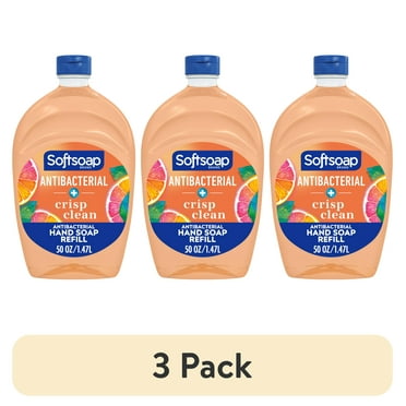 (3 pack) Softsoap Antibacterial Liquid Hand Soap Refill, Crisp Clean, 50 Fluid Ounce Bottle