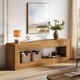 thumbnail image 4 of Tribesigns 47" Solid Wood TV Stand for 32/43/55" TVs, Farmhouse TV Console with Storage, Low Media Console Television Stands for Living Room, Bedroom (Light Brown), 4 of 8