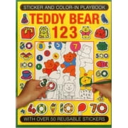 Sticker and Color-In Playbook: Teddy Bear 123 : With Over 60 Reusable Stickers (Paperback)