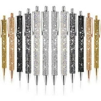 2024 TOP! 12 PCS Bling Pen Bulk Metal Ballpoint Retractable Black Ink 0.7Mm 6 Colors