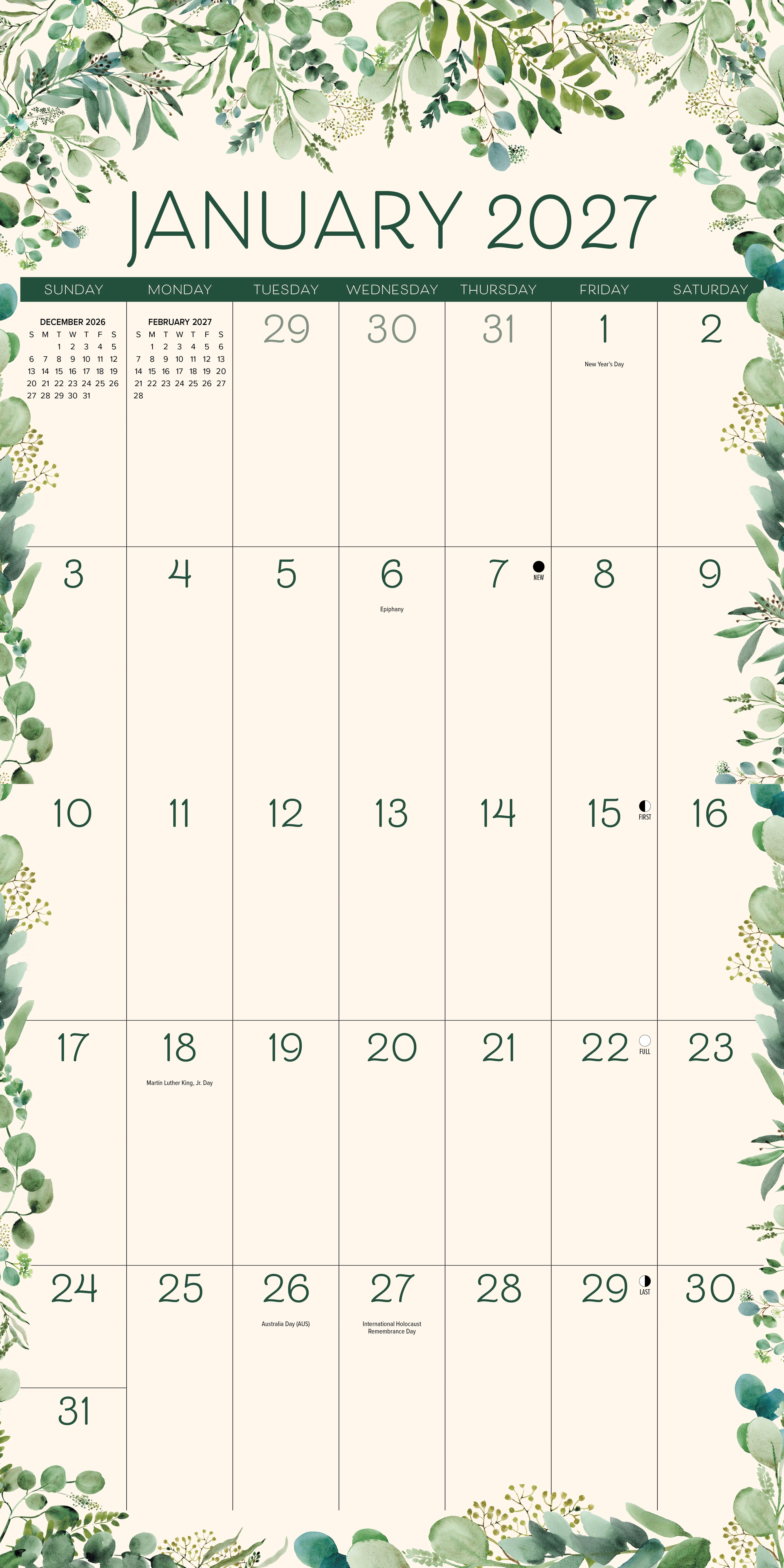 Willow Creek Press, Botanical 2027 Wall Calendar