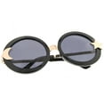 thumbnail image 4 of sunglassLA Unisex Women's Moon And Star Metal Temple Oversize Round Sunglasses (Black / Smoke) - 55mm, 4 of 4