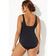 thumbnail image 3 of Swimsuits for All Women's Plus Size Chlorine Resistant Square Neck Tummy Control One Piece Swimsuit, 3 of 4