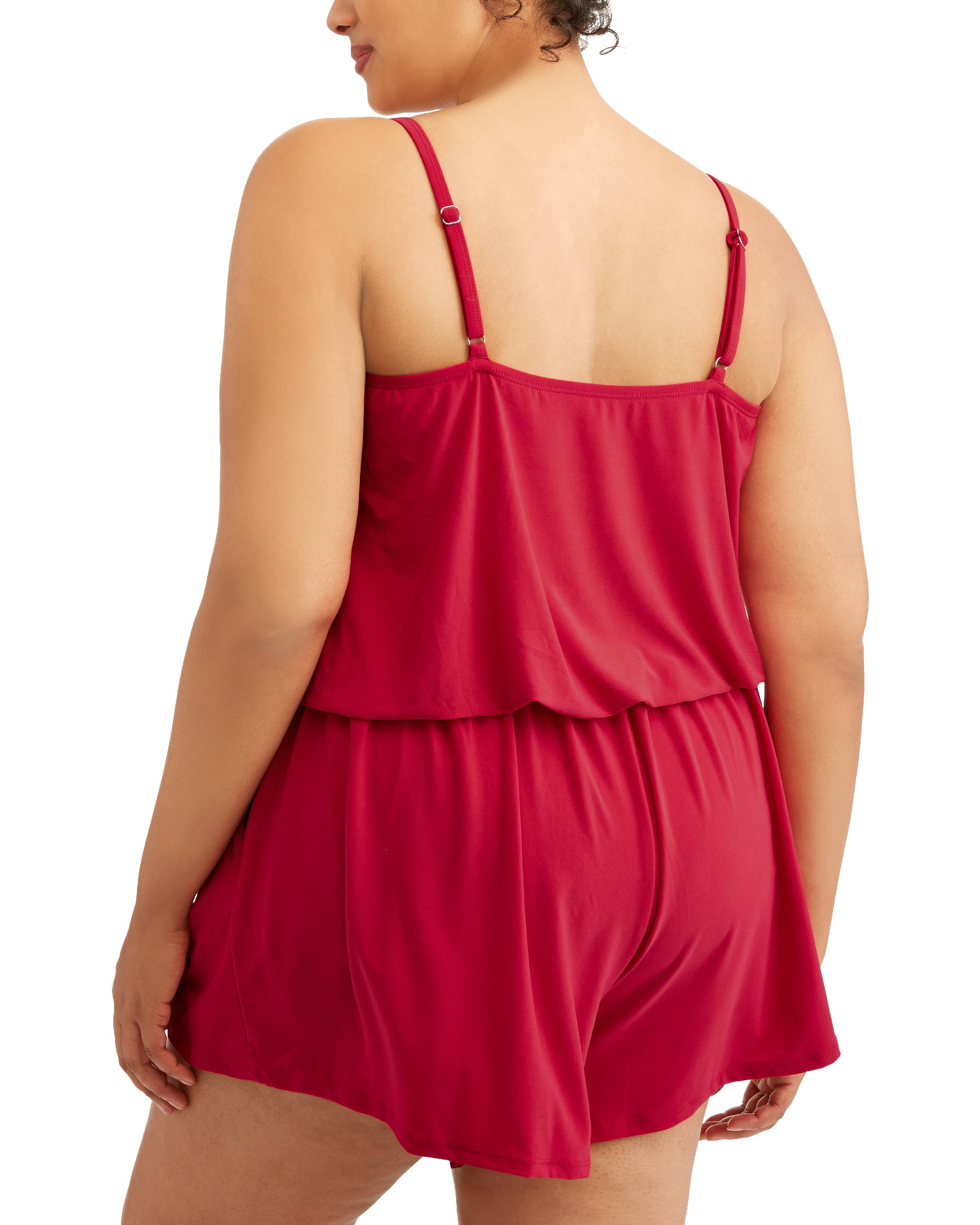 Women's Plus-Size Romper Swimsuit W/Pockets, 40% OFF