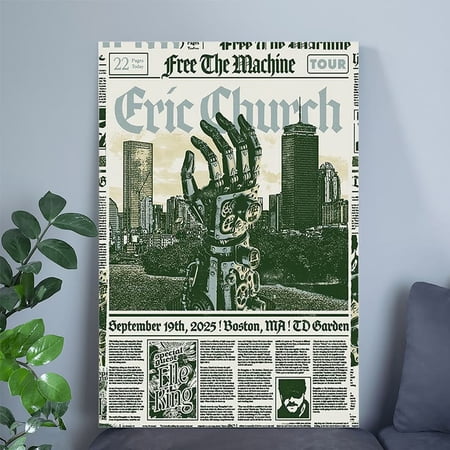 Eric Church Show Poster - Sep 19, 2025 Boston, MA Size 24''x36'' Goldengate