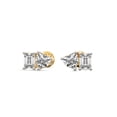 thumbnail image 4 of Emerald & Heart Shape Lab Grown Diamond Divine Double Flame Stud Earrings For Women | 1 Carat IGI Certified 14K Yellow Gold | FG-VS1-VS2 Quality Friendly Diamonds Earrings, 4 of 7