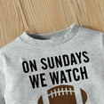 thumbnail image 4 of SonxaHe Little Girl Sweatshirt Football Prints Long Sleeve Comfy Soft Sports Fall Winter Pullover Tops Gray,Sized 5-6, 4 of 7